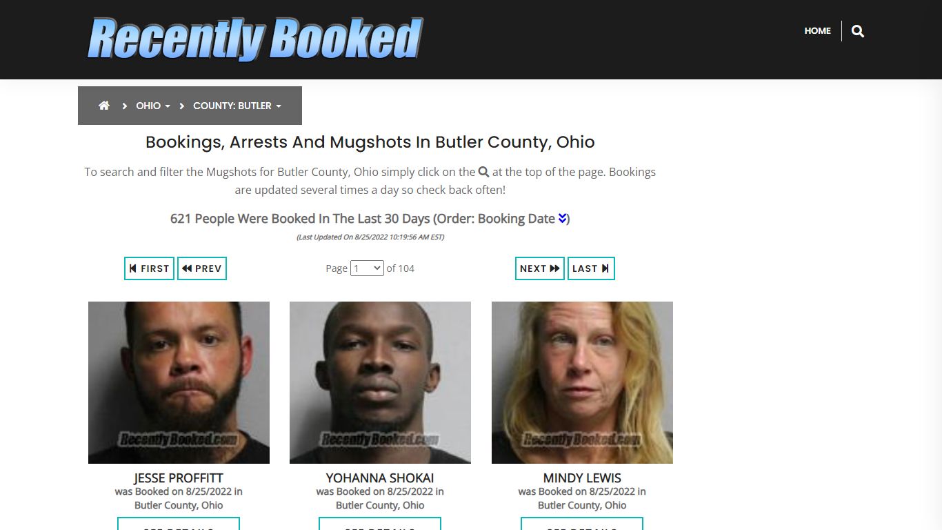 Recent bookings, Arrests, Mugshots in Butler County, Ohio - Recently Booked